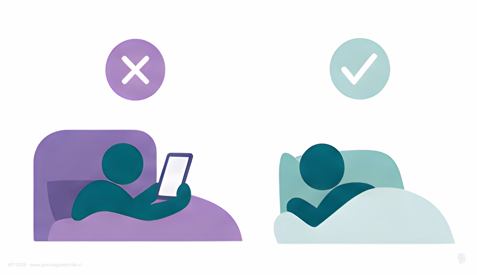 Comparación entre revisar el celular en la cama y dormir tranquilo sin pantallas
